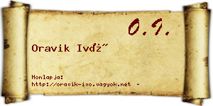 Oravik Ivó névjegykártya